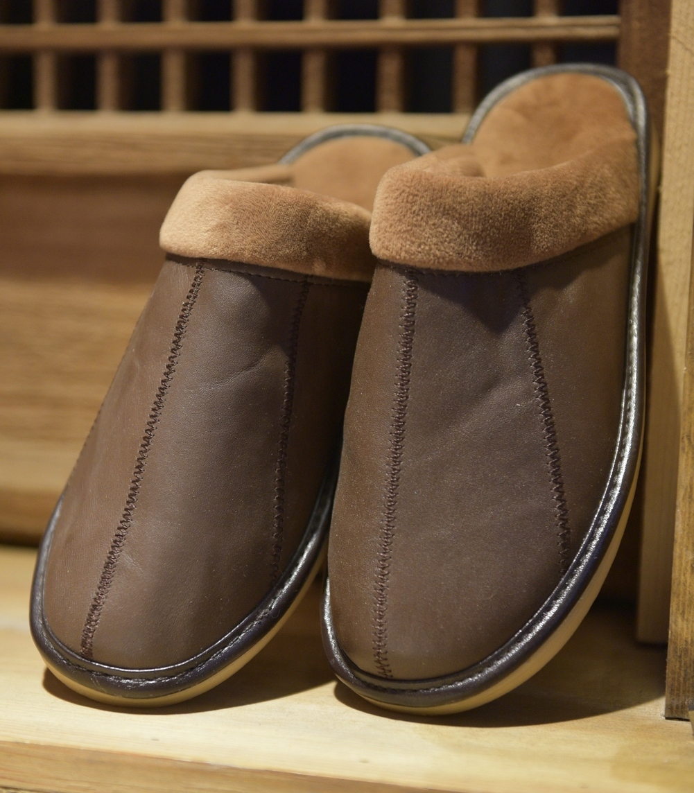 <p>Leather Slippers</p>