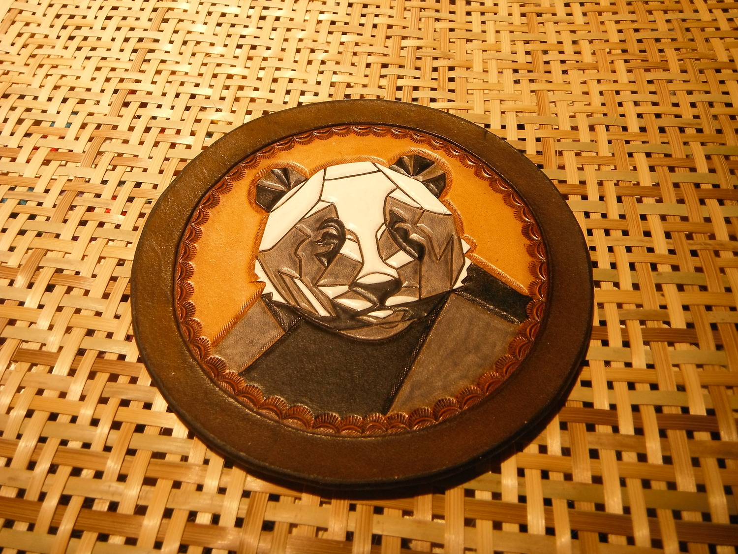 <p>Panda Leather Coaster&nbsp;</p>