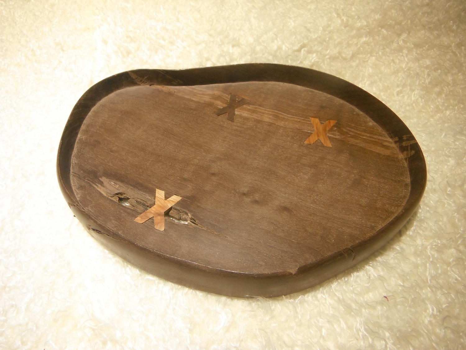 Liaochun Hand-Carved Wooden Tray (round)